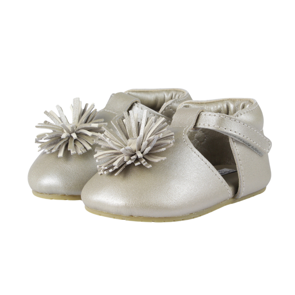 Poms Shoes | Champagne Metallic Leather