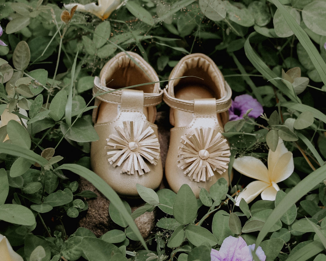 Poms Shoes | Champagne Metallic Leather