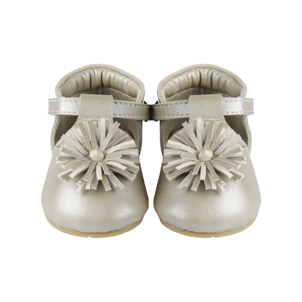 Poms Shoes | Champagne Metallic Leather