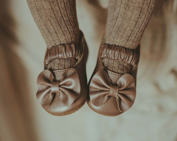 Neni Ballerinas | Clay Metallic Leather