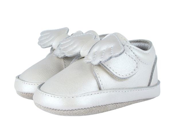 Sela Shoes | Off White Metallic Leather