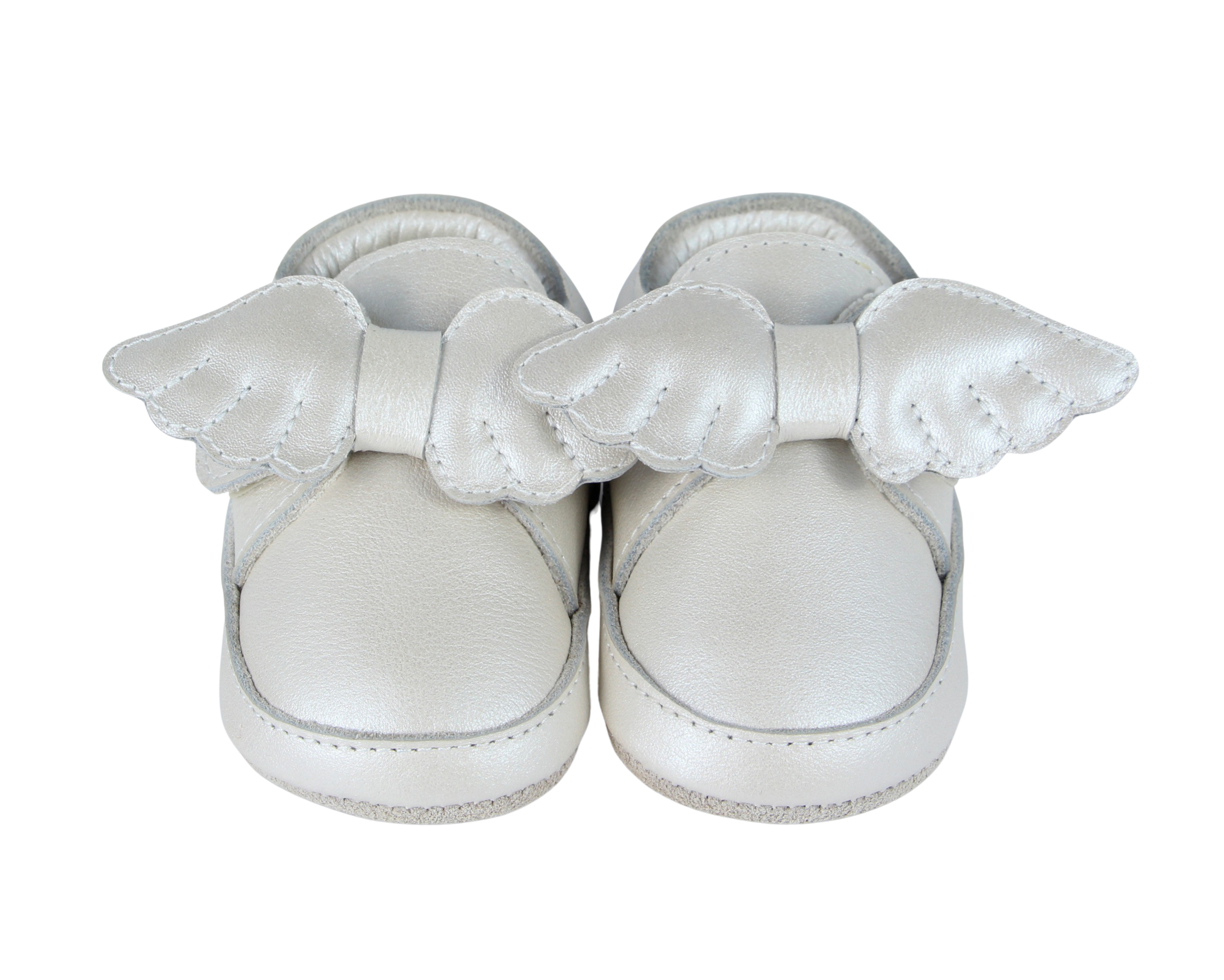 Sela Shoes | Off White Metallic Leather