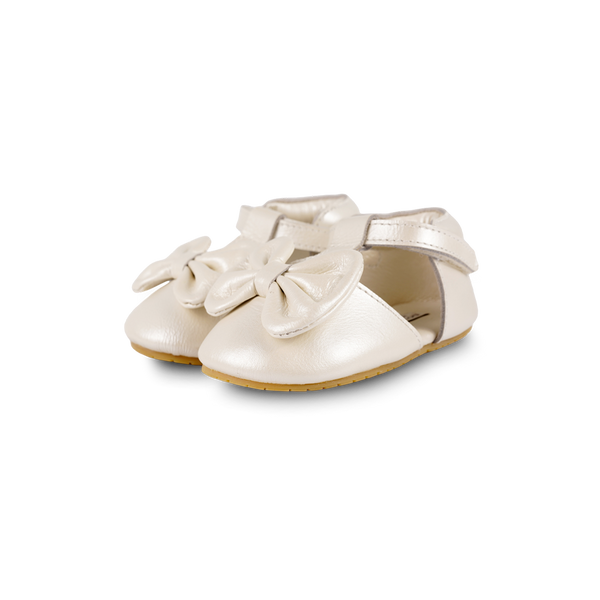 Meau Shoes | Off White Metallic Leather
