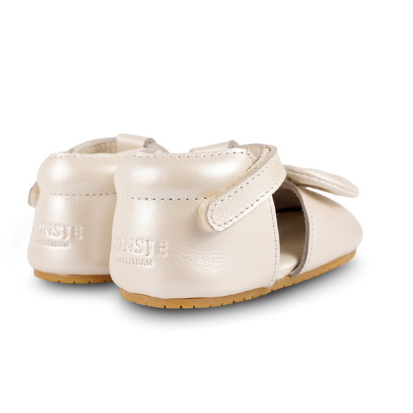 Meau Shoes | Off White Metallic Leather