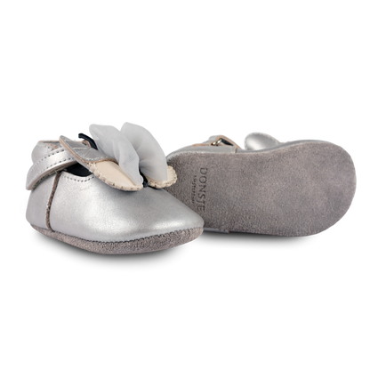 Amdy Shoes | Silver Grey Metallic Leather