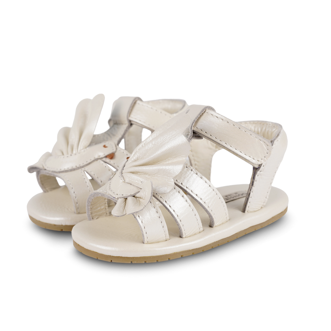 Filoe Sandals | Dove | Off White Metallic Leather
