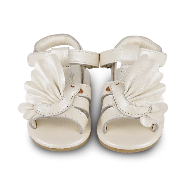 Filoe Sandals | Dove | Off White Metallic Leather
