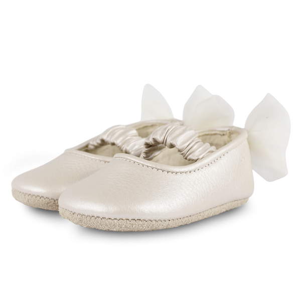 Luyax Ballerinas | Off White Metallic Leather