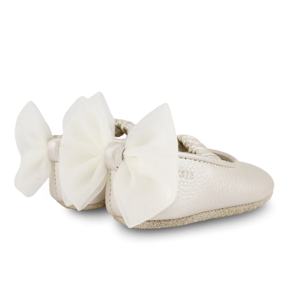 Luyax Ballerinas | Off White Metallic Leather