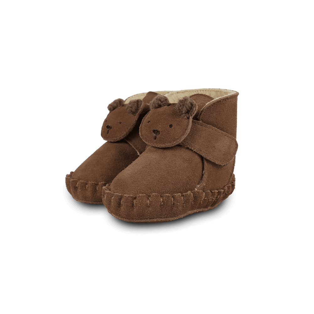 Pouty Booties | Fluffy Bear | Teddy Brown Suede