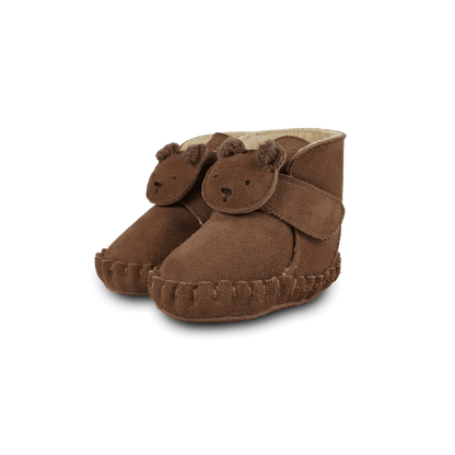 Pouty Booties | Fluffy Bear | Teddy Brown Suede