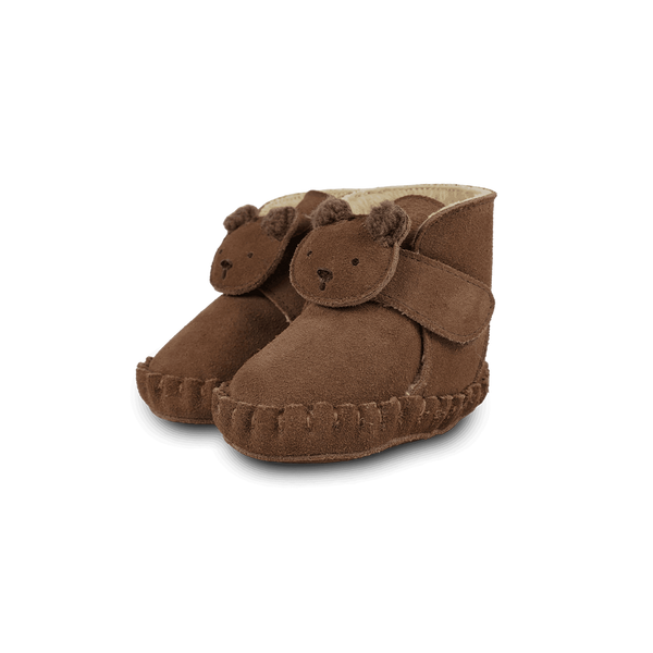 Pouty Booties | Fluffy Bear | Teddy Brown Suede
