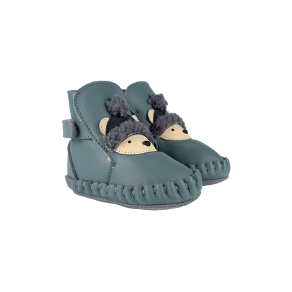 Junus Booties | Polar Bear | Blue Stone Leather