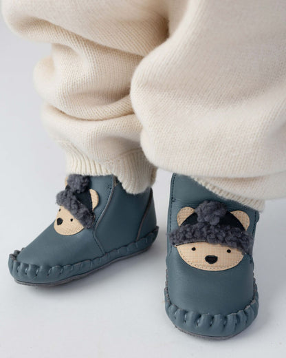 Junus Booties | Polar Bear | Blue Stone Leather