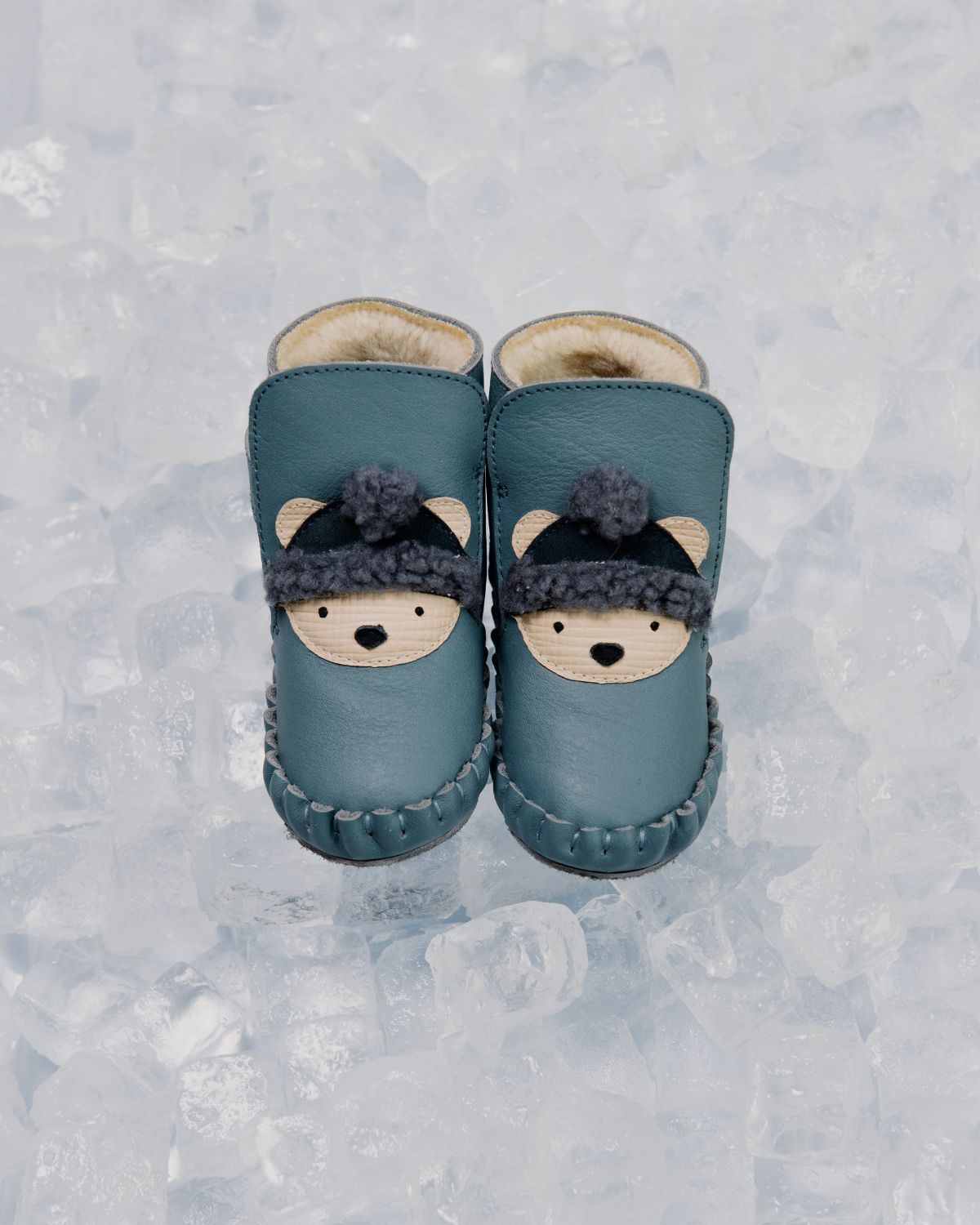 Junus Booties | Polar Bear | Blue Stone Leather