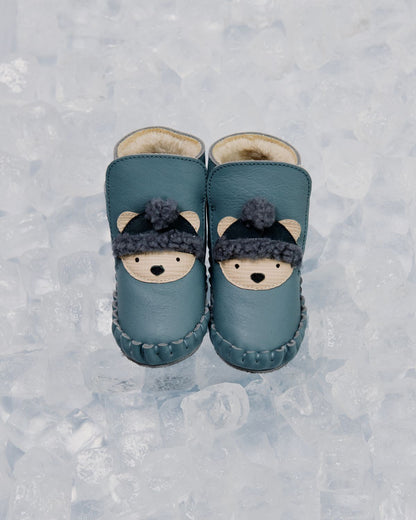 Junus Booties | Polar Bear | Blue Stone Leather
