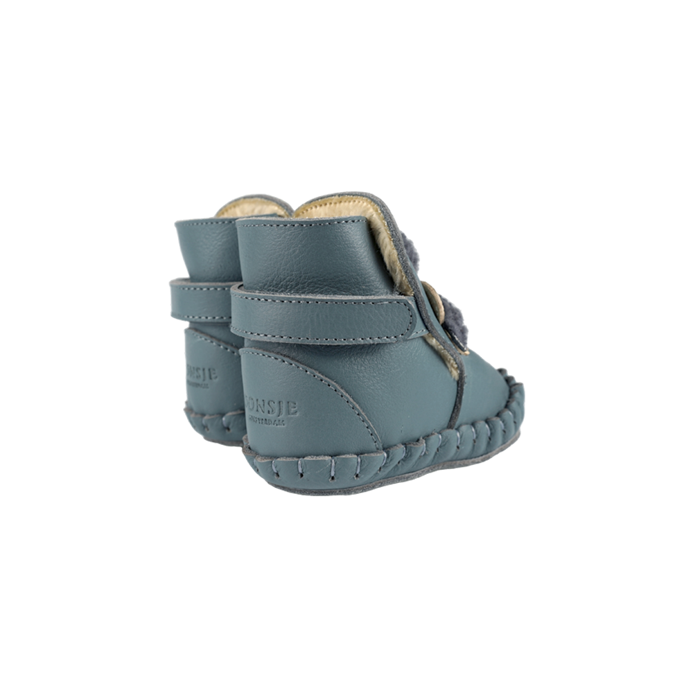 Junus Booties | Polar Bear | Blue Stone Leather