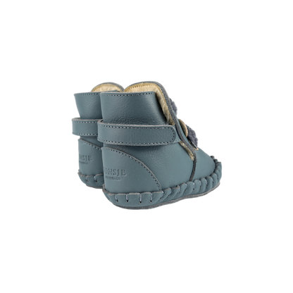 Junus Booties | Polar Bear | Blue Stone Leather