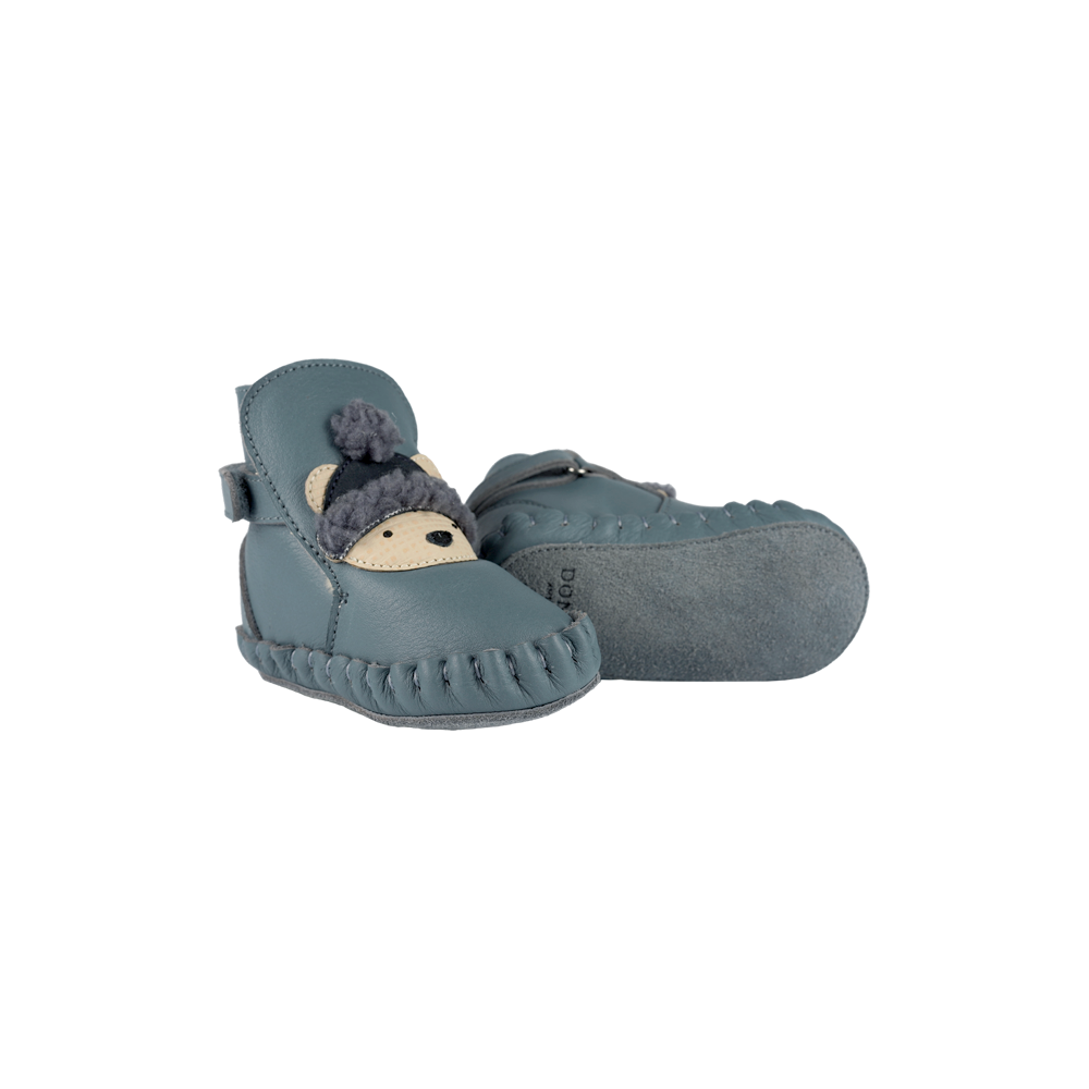 Junus Booties | Polar Bear | Blue Stone Leather