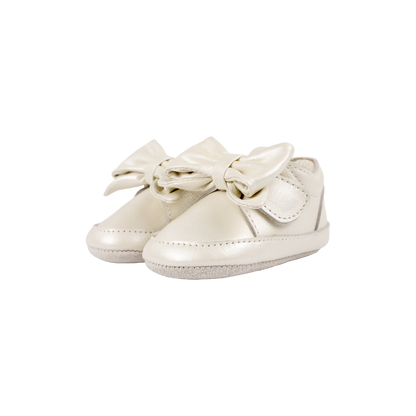 Mileau Sneakers | Off White Metallic Leather