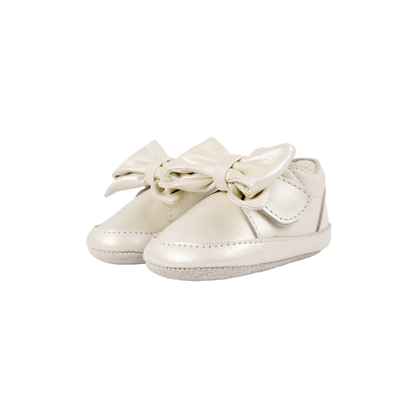 Mileau Sneakers | Off White Metallic Leather