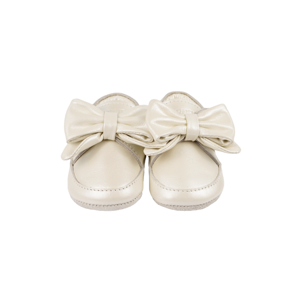 Mileau Sneakers | Off White Metallic Leather