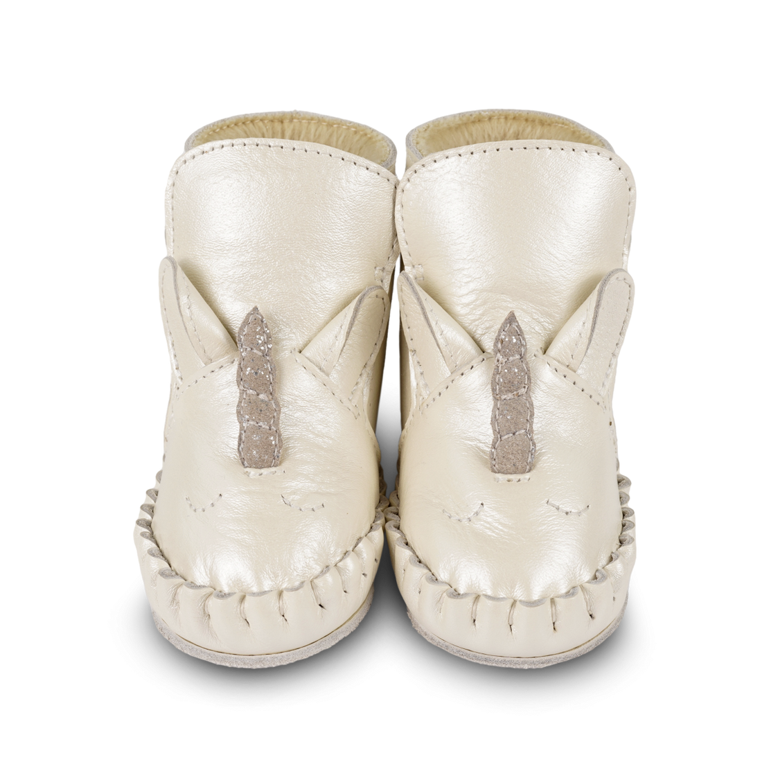 Ynzi Booties | Unicorn | Off White Metallic Leather