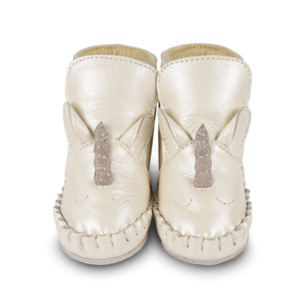 Ynzi Booties | Unicorn | Off White Metallic Leather