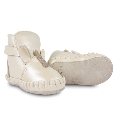 Ynzi Booties | Unicorn | Off White Metallic Leather