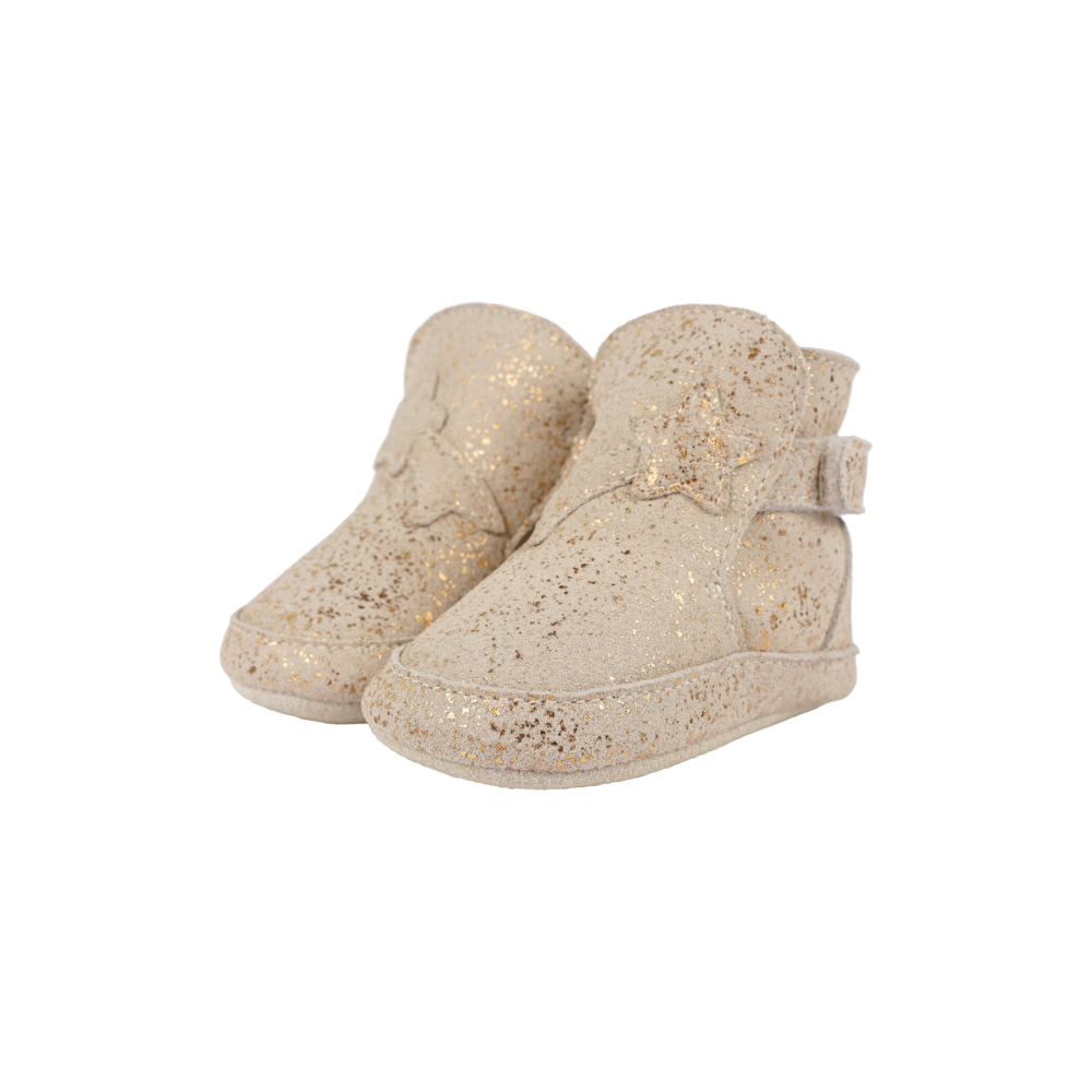 Diena Booties | Shooting Star | Cream Metallic Suede