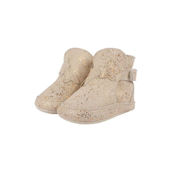 Diena Booties | Shooting Star | Cream Metallic Suede