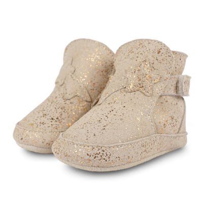 Diena Booties | Shooting Star | Cream Metallic Suede
