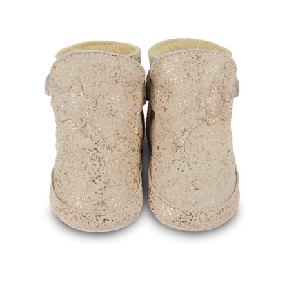 Diena Booties | Shooting Star | Cream Metallic Suede