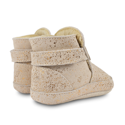 Diena Booties | Shooting Star | Cream Metallic Suede