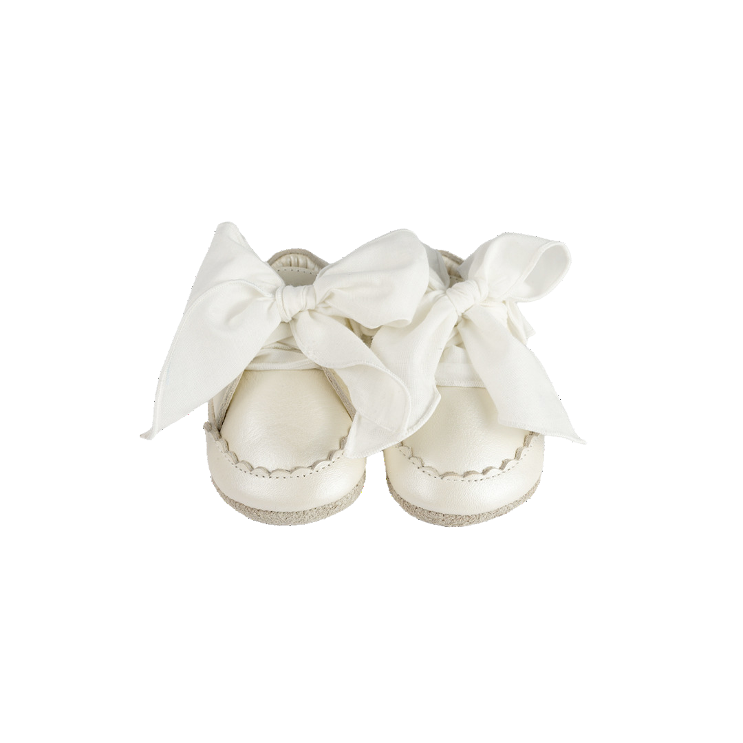 Nienelien Sneakers | Off White Metallic Leather