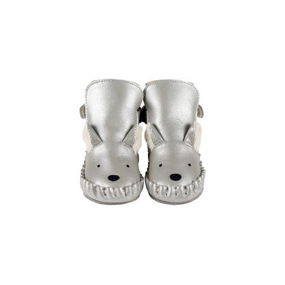Smikki Booties | Polar Fox | Silver Grey Metallic Leather