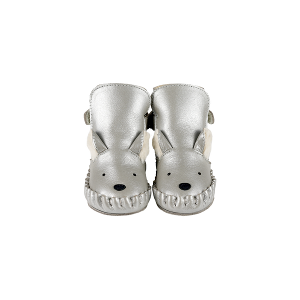 Smikki Booties | Polar Fox | Silver Grey Metallic Leather
