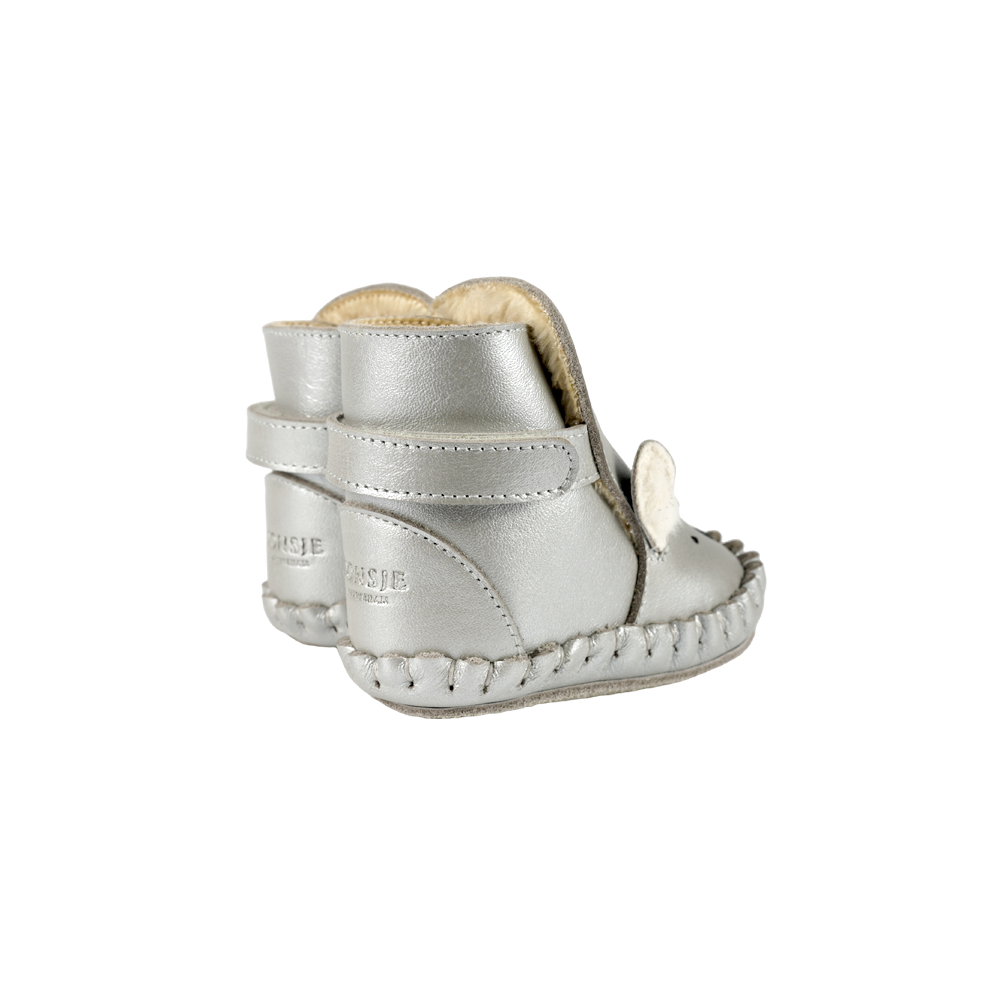 Smikki Booties | Polar Fox | Silver Grey Metallic Leather