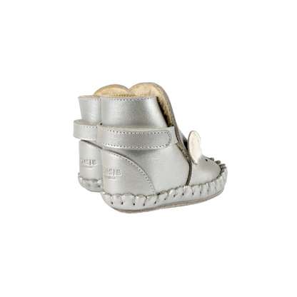 Smikki Booties | Polar Fox | Silver Grey Metallic Leather