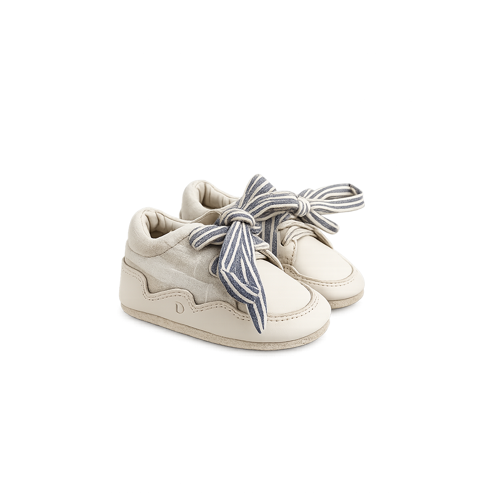 Pluksel Sneakers | Ivory - Off-White Striped