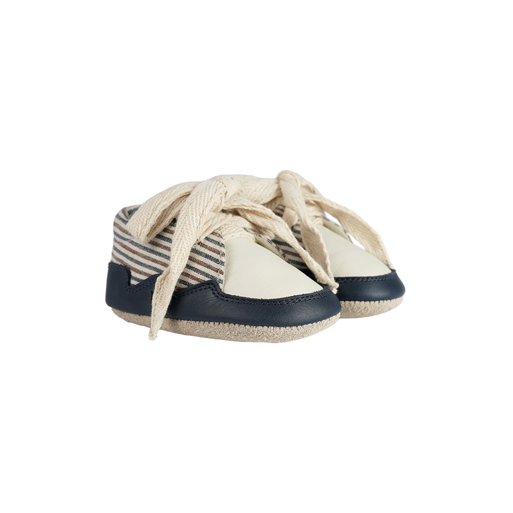 Pluksel Sneakers | Navy - Burgundy - Thin Striped