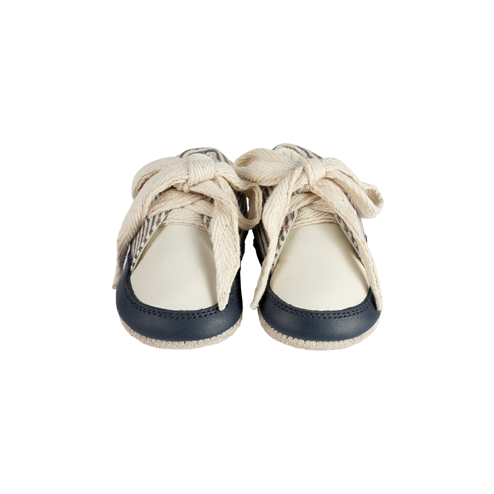 Pluksel Sneakers | Navy - Burgundy - Thin Striped