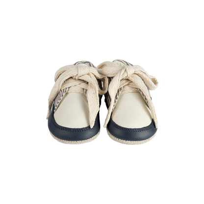 Pluksel Sneakers | Navy - Burgundy - Thin Striped