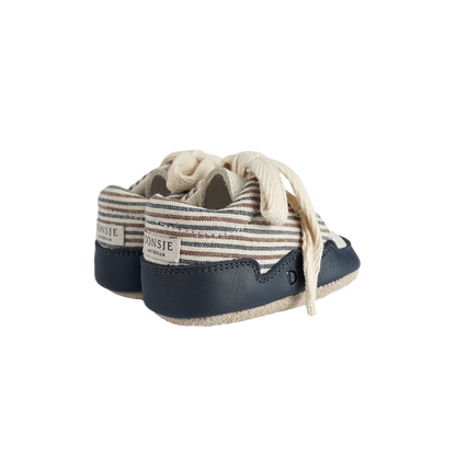 Pluksel Sneakers | Navy - Burgundy - Thin Striped
