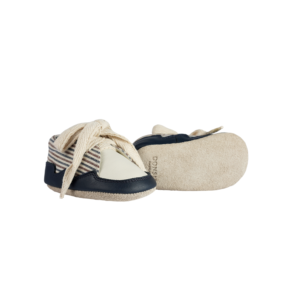 Pluksel Sneakers | Navy - Burgundy - Thin Striped