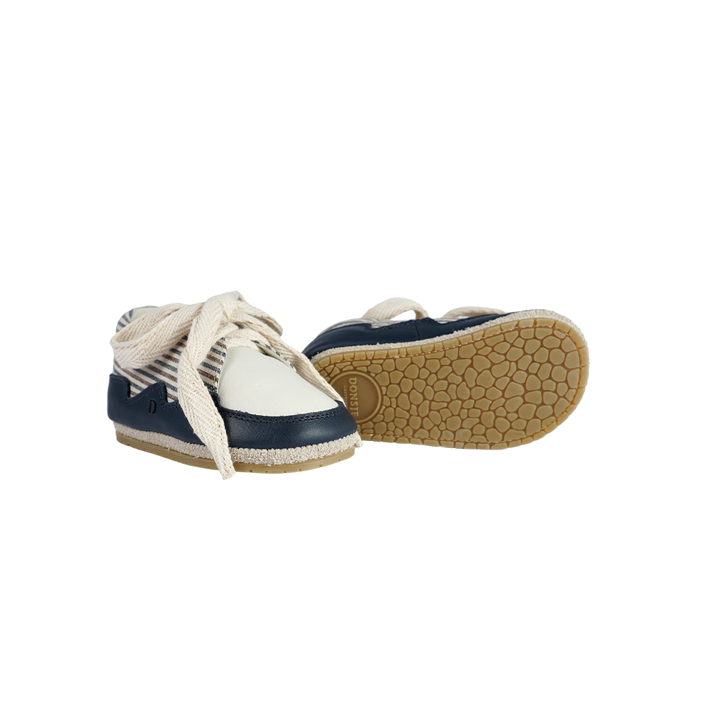 Pluksel Sneakers | Navy - Burgundy - Thin Striped