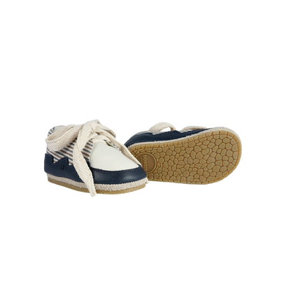 Pluksel Sneakers | Navy - Burgundy - Thin Striped