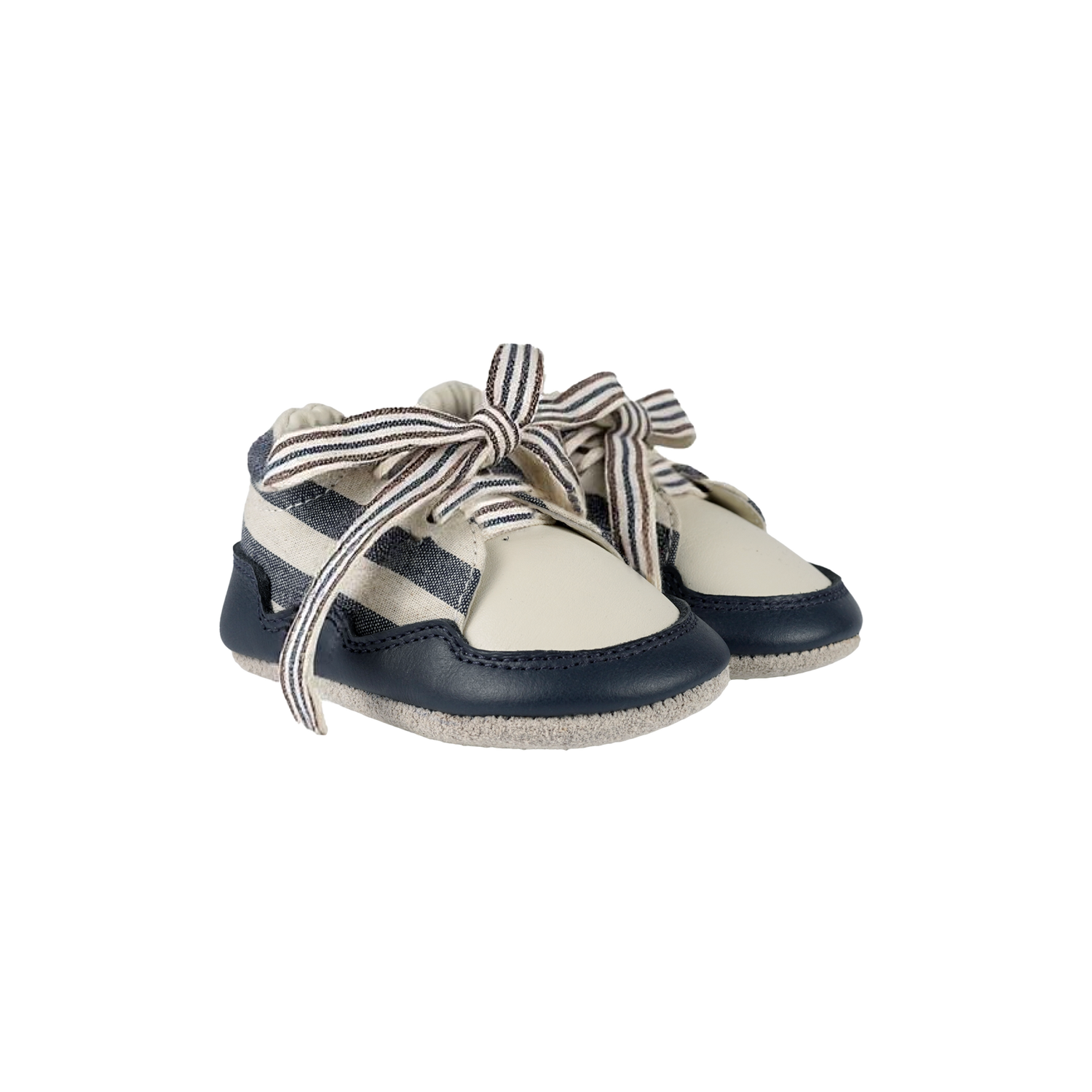 Pluksel Sneakers | Navy - Off White Striped