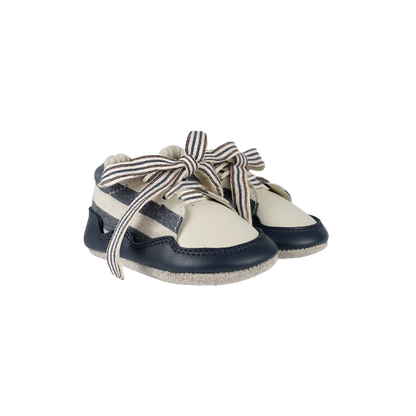 Pluksel Sneakers | Navy - Off White Striped