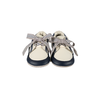 Pluksel Sneakers | Navy - Off White Striped